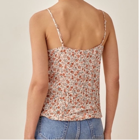 Reformation Rovino Floral Strappy Blouse in Fairy Size XL - Picture 4 of 14